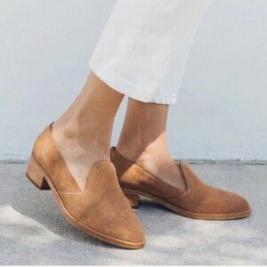 Soludos Sophia Block Heel Suede Loafer Tan